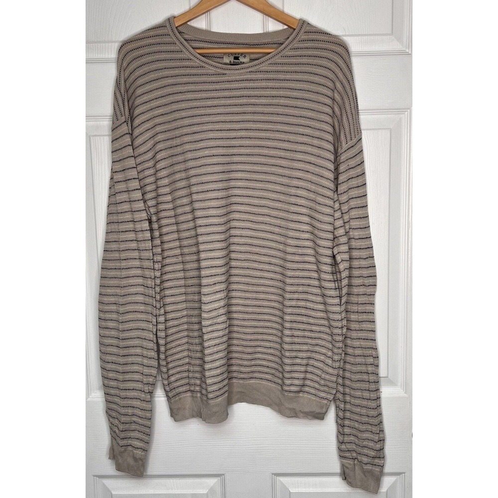 Vintage Cutter & Buck  Mens XL Grey Striped Sweater 100% Cotton Grandpa Gorpcore